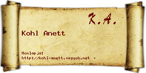 Kohl Anett névjegykártya
