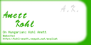 anett kohl business card